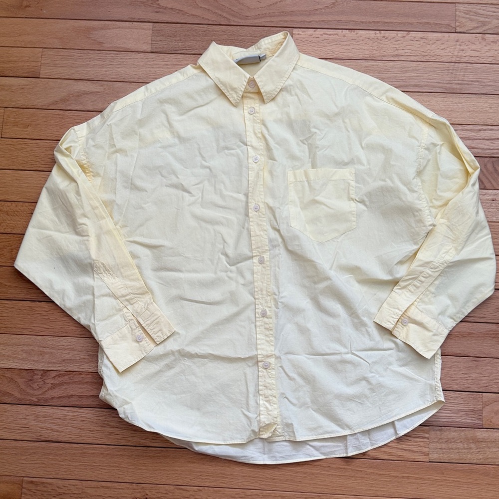 LMND / Light Yellow long sleeve Button-Up Shirt & Shorts Set - Cotton - Small - Picture 9 of 11